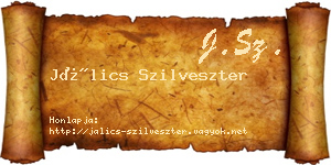 Jálics Szilveszter névjegykártya